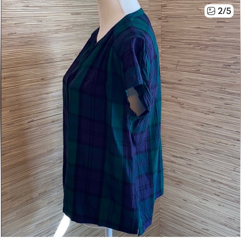 Old Navy Plaid Short-Sleeve Top - Medium - Picture 2 of 5